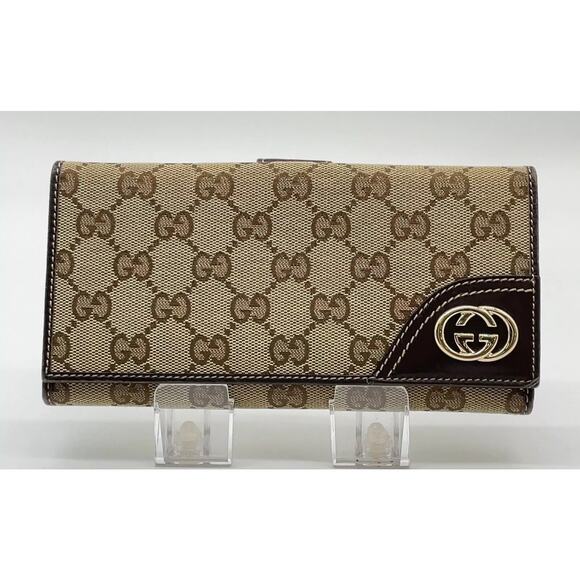 Authentic GUCCI GG Canvas Long Wallet – Beige/Brown – W/ Box - Picture 1 of 10